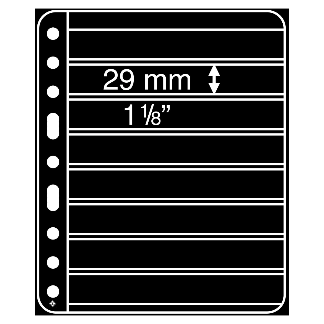 أوراق ختم Leuchtturm VARIO 8S الجديدة القابلة لإعادة التعبئة باللون الأسود - 8 شرائط - عبوة من 5 قطع