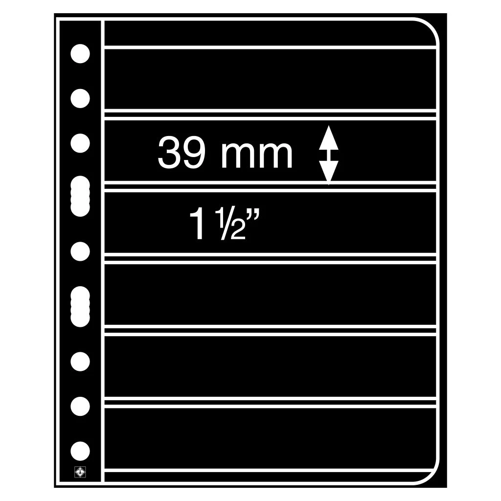 إعادة تعبئة أوراق ختم Leuchtturm VARIO 6S السوداء، 6 شرائط - عبوة من 5 قطع