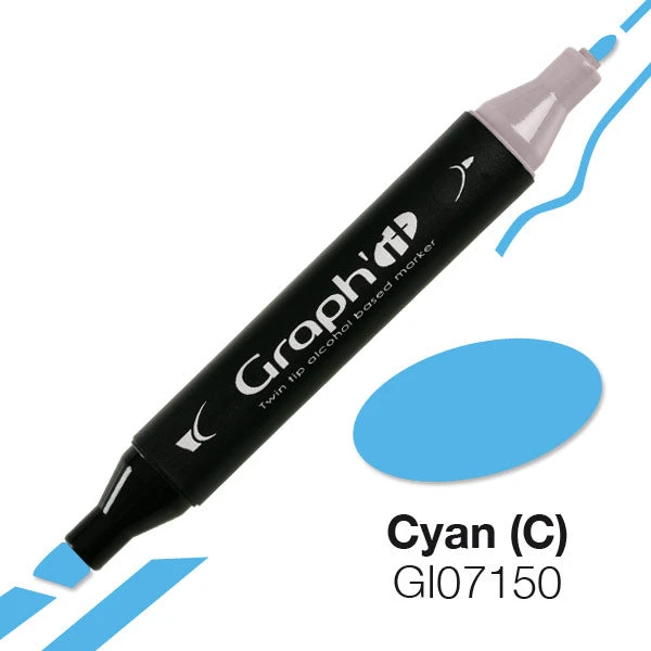 قلم تحديد ذو طرفين من Graph It - مجموعة زرقاء