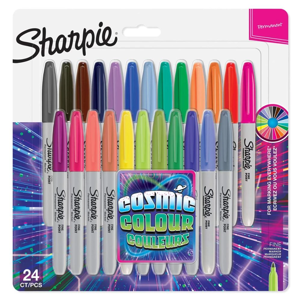 مجموعة أقلام التحديد الدائمة ذات الألوان الكونية من Sharpie Special Edition - عبوة من 24 قطعة