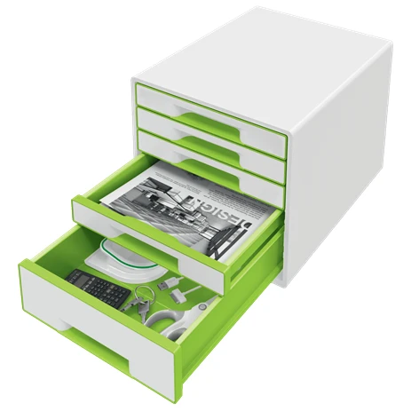 Leitz WOW Cube Desk Top Organizer 5 Drawers Cabinet - A4