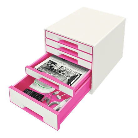 Leitz WOW Cube Desk Top Organizer 5 Drawers Cabinet - A4