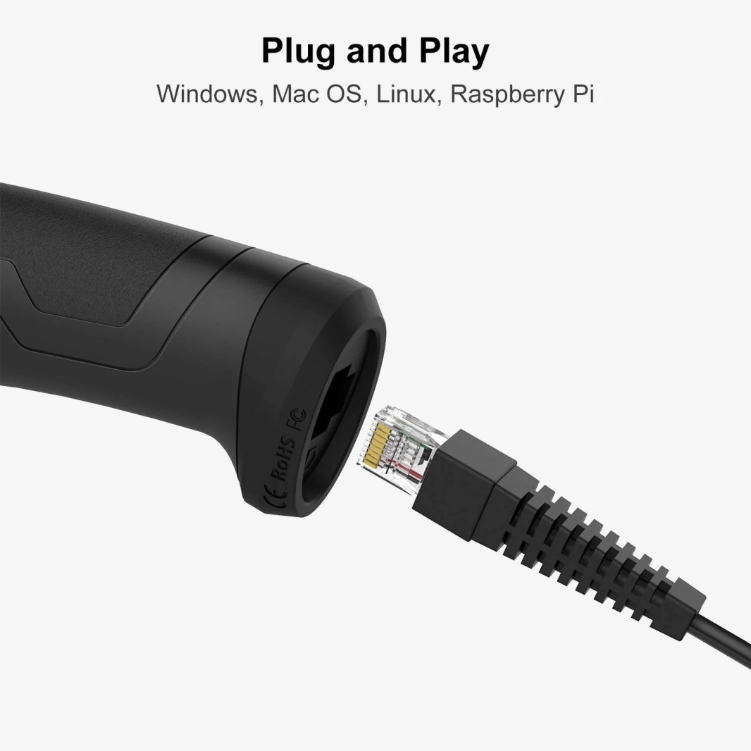 ماسح الباركود السلكي Inateck 1D USB مع حامل ذكي