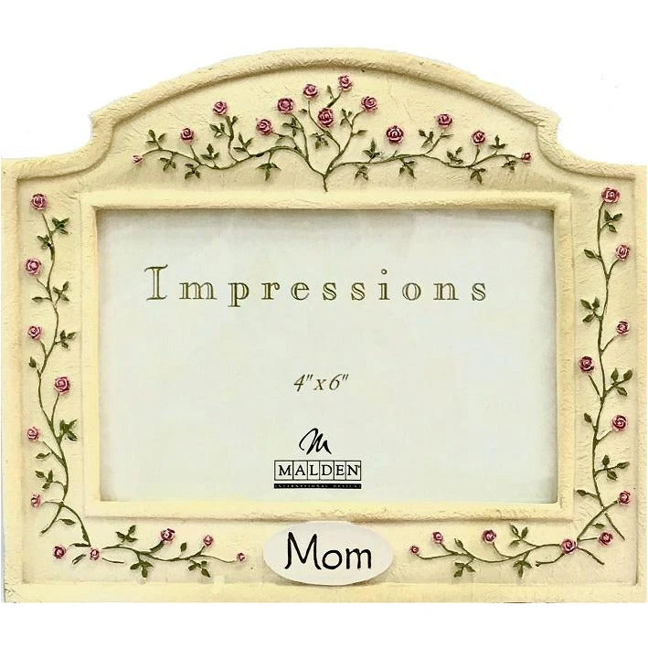 إطار الصورة 4×6 بوصة من Malden Mom Roses المصنوع من السيراميك العاجي الريفي