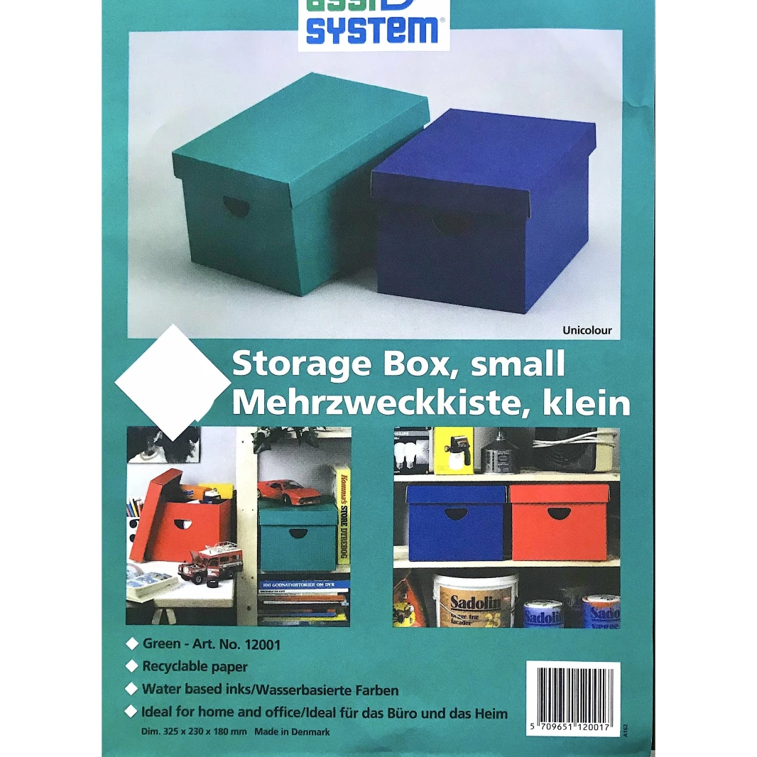 صندوق تخزين أحادي اللون باللون الأخضر من Assi System مقاس 32.5x23x18 سم - عبوة من قطعة واحدة