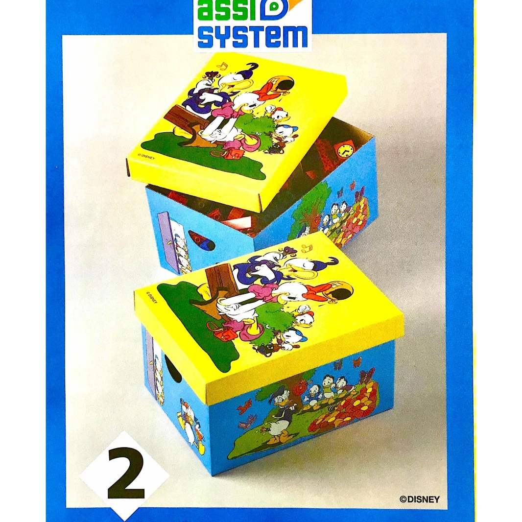 صندوق تخزين ديزني للأطفال دونالد داك من Assi System مقاس 32.5 × 23 × 18 سم - عبوة من قطعة واحدة