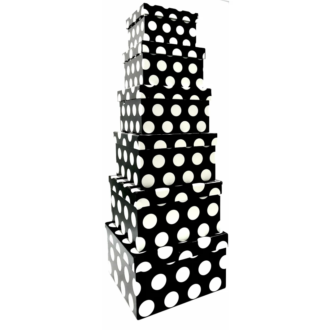 Eurowrap Black Polka Dots Square Gift Box