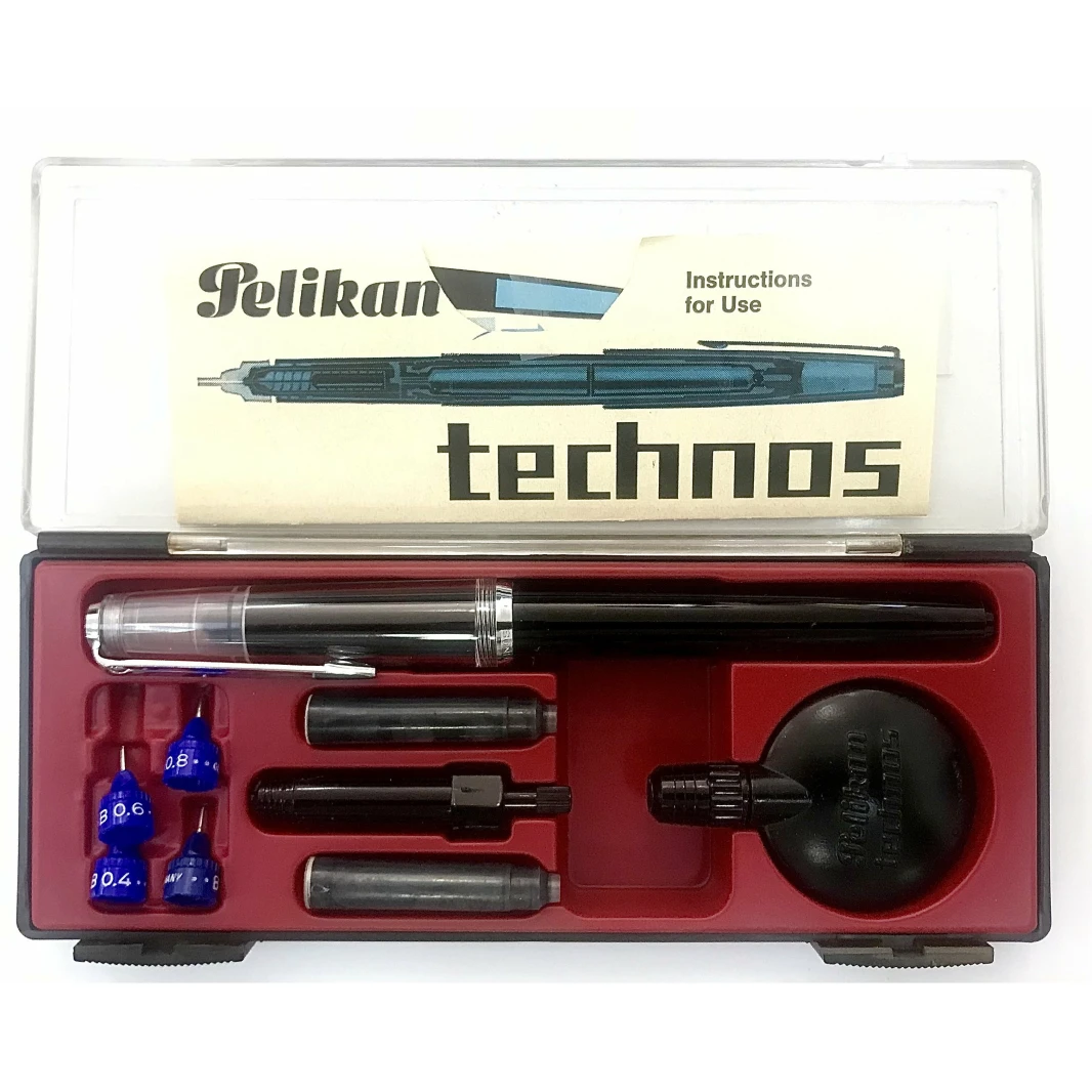 مجموعة أقلام الرسم الفني العتيقة من Pelikan Technos - 4 أقلام