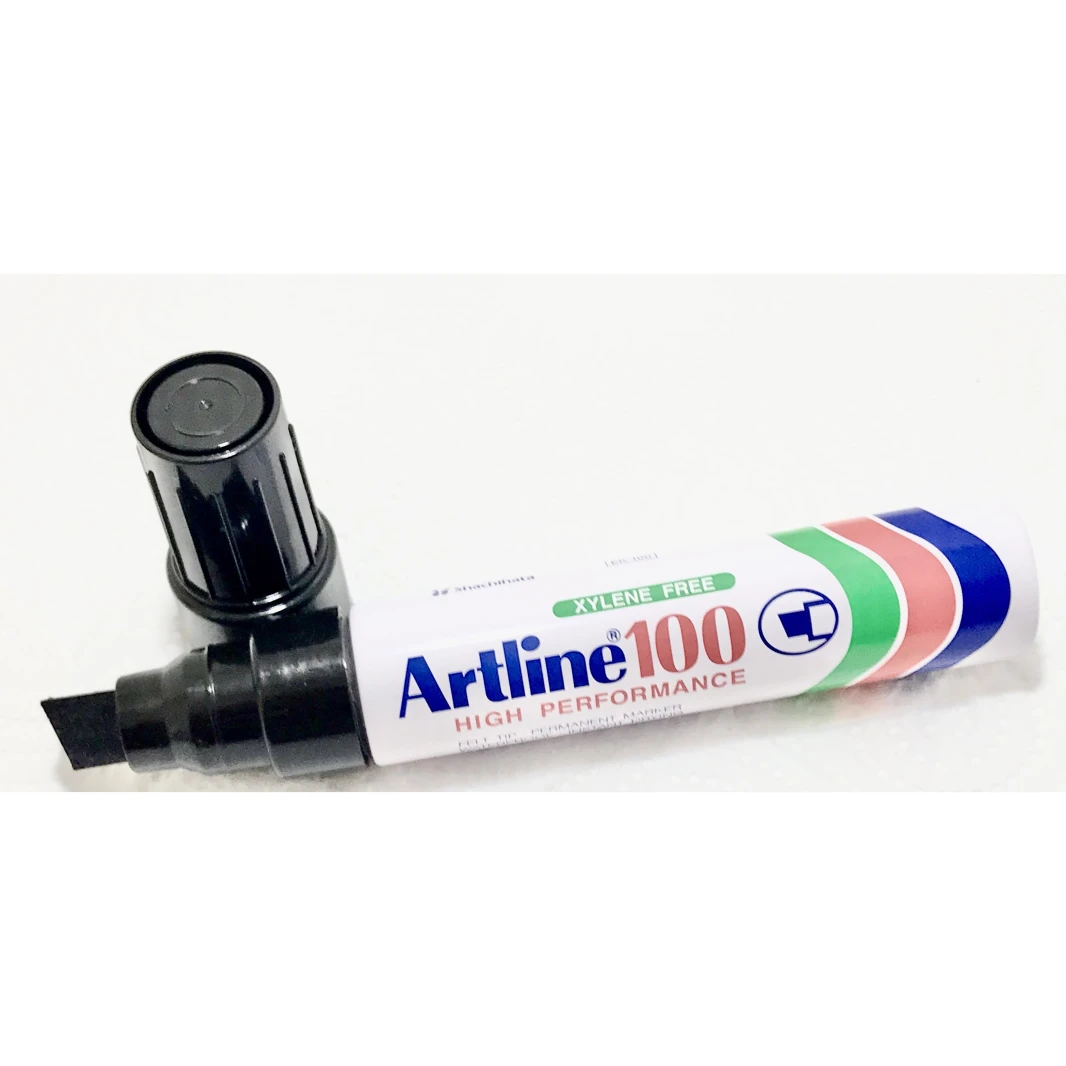 قلم تحديد دائم من Artline مقاس 10 مم بطرف عريض محفور - أسود