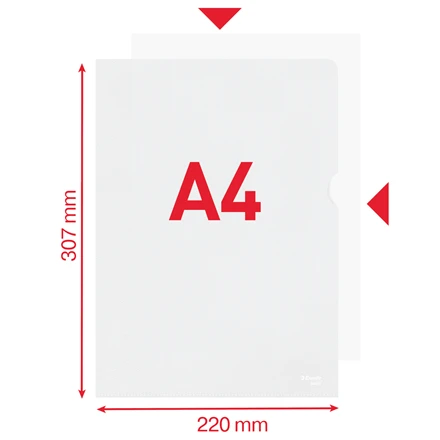 Esselte L-Shape Folder Transparent Embossed File A4