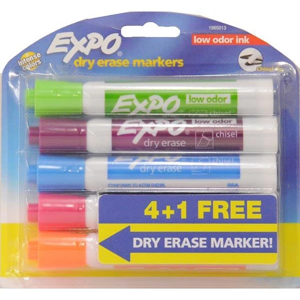 أقلام السبورة البيضاء من Expo Brights - مجموعة من 5 قطع