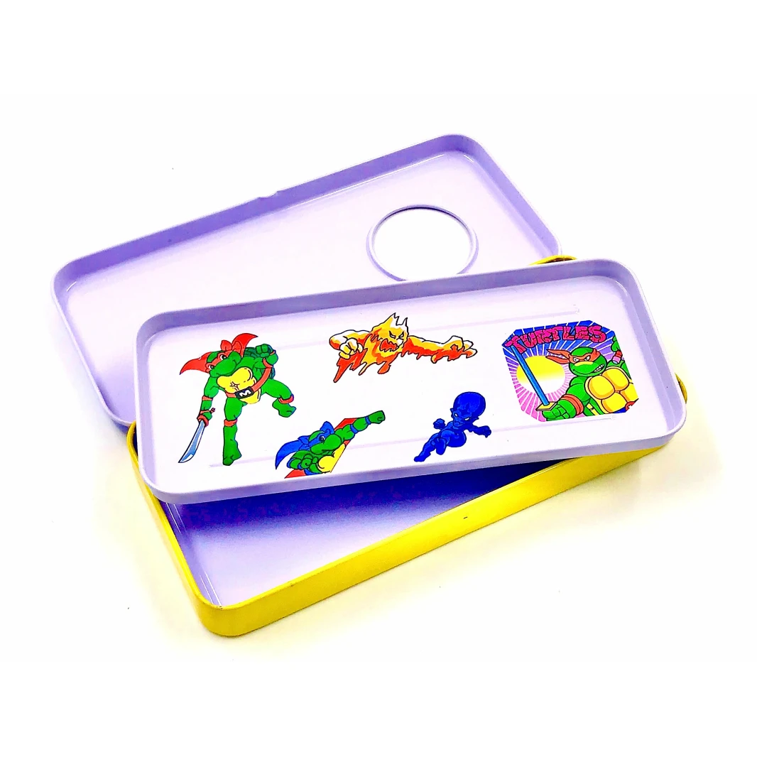 حافظة أقلام معدنية من ميلودي ريترو TMNT بطبقتين 20x9x2.5 سم