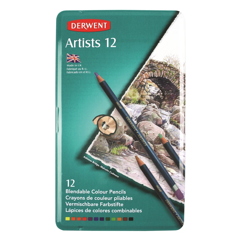 Derwent Artists Drawing & Colouring Pencils Ideal For Blending & Layering Professional Quality - Tin Set