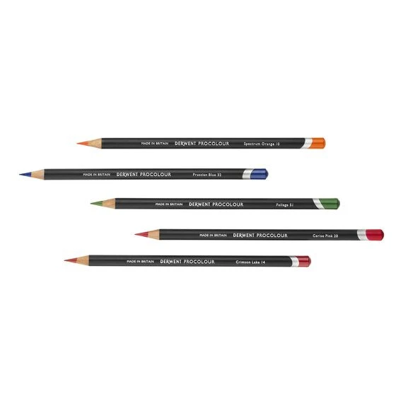 Derwent Procolour Pencils 4mm Round Core Premium Core Strength Smooth Texture Ideal For Fine Art Drawing & Colouring Professional Quality - Tin Set