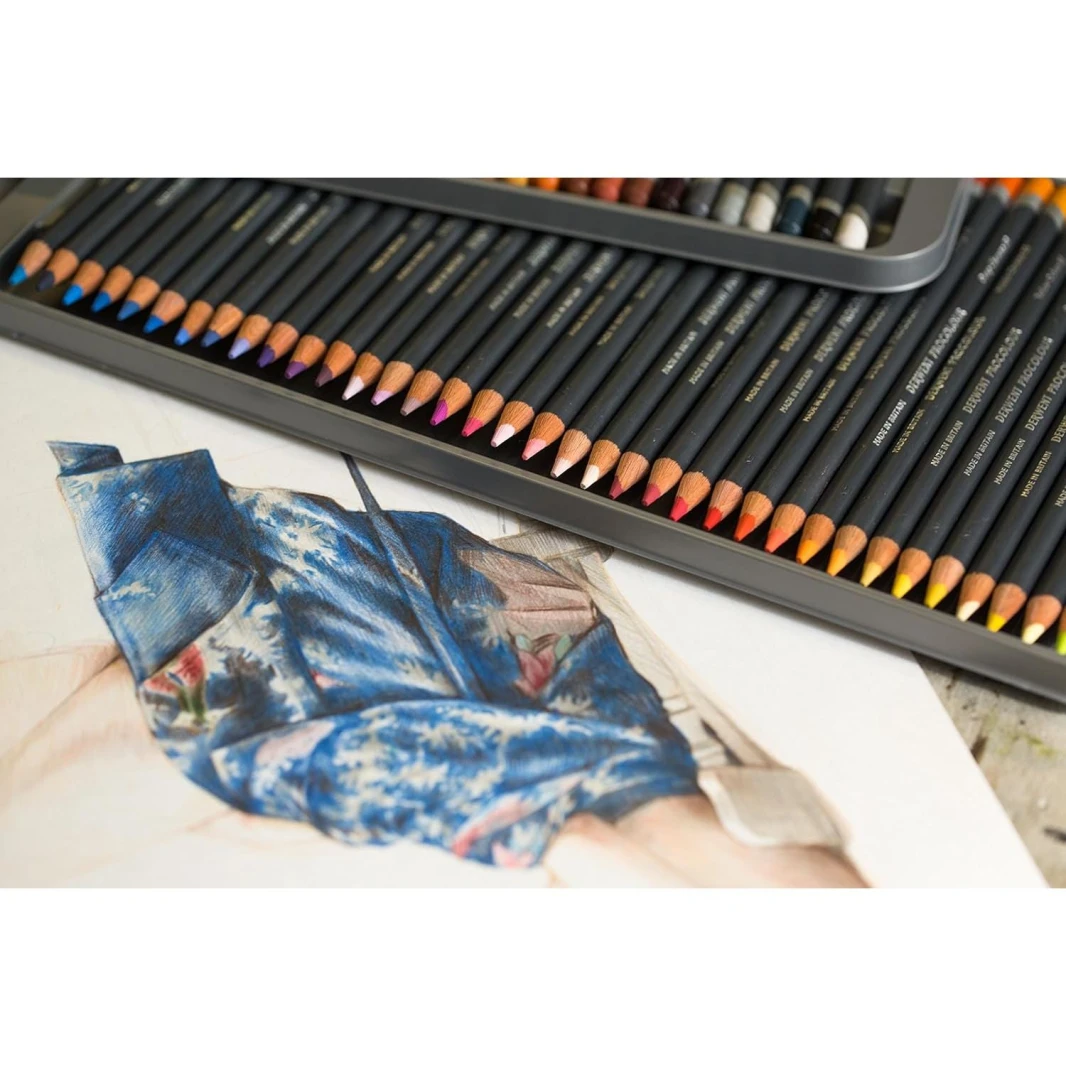 Derwent Procolour Pencils 4mm Round Core Premium Core Strength Smooth Texture Ideal For Fine Art Drawing & Colouring Professional Quality - Tin Set