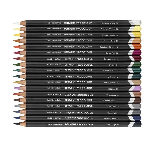 Derwent Procolour Pencils 4mm Round Core Premium Core Strength Smooth Texture Ideal For Fine Art Drawing & Colouring Professional Quality - Tin Set