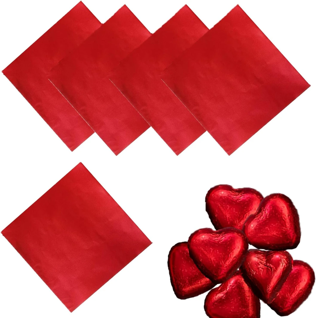 Foil Chocolate Candy Wrappers Colored Square 4"x4" - Pack of 100 Sheets