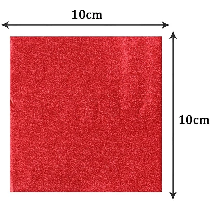 Foil Chocolate Candy Wrappers Colored Square 4"x4" - Pack of 100 Sheets