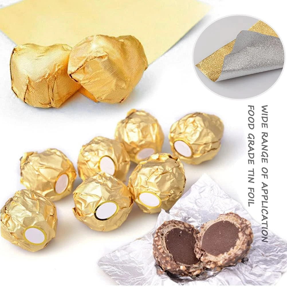 Foil Chocolate Candy Wrappers Colored Square 4"x4" - Pack of 100 Sheets