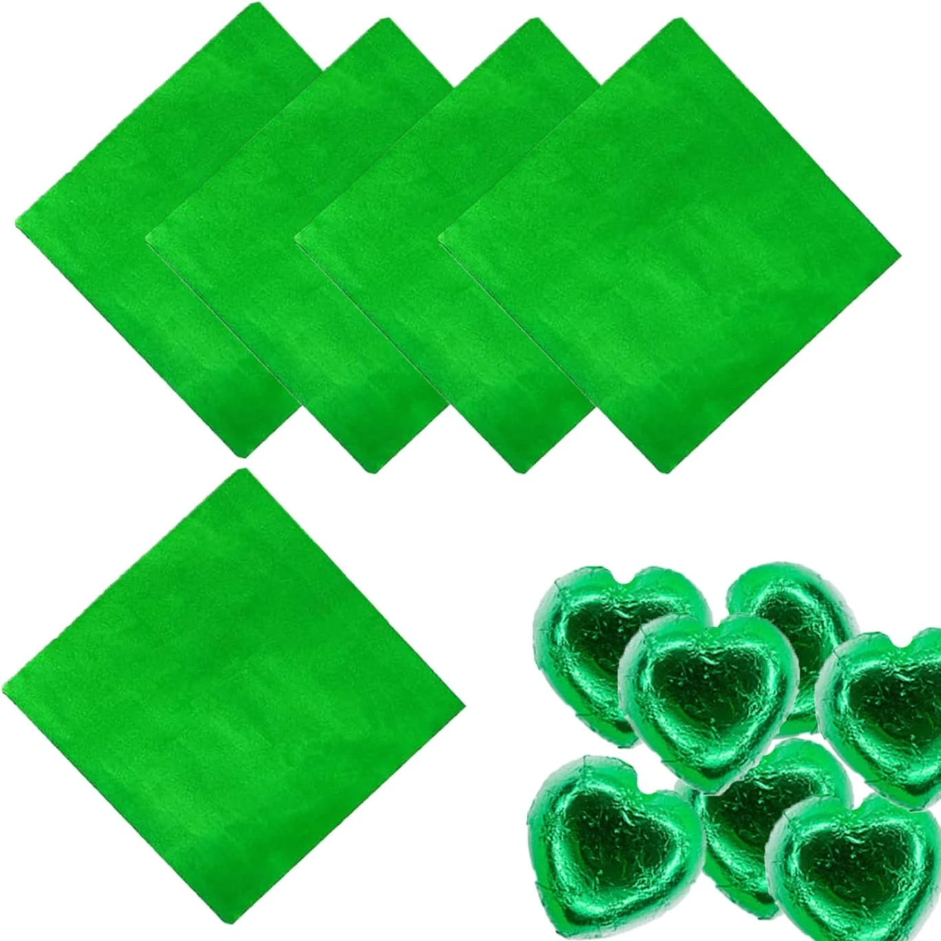 Foil Chocolate Candy Wrappers Colored Square 4"x4" - Pack of 100 Sheets