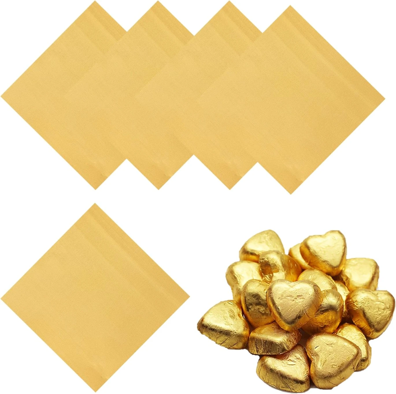 Foil Chocolate Candy Wrappers Colored Square 4"x4" - Pack of 100 Sheets