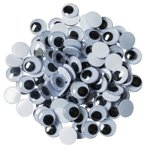 Pacon Wiggly Eyes Round Black - عبوة من 100 قطعة