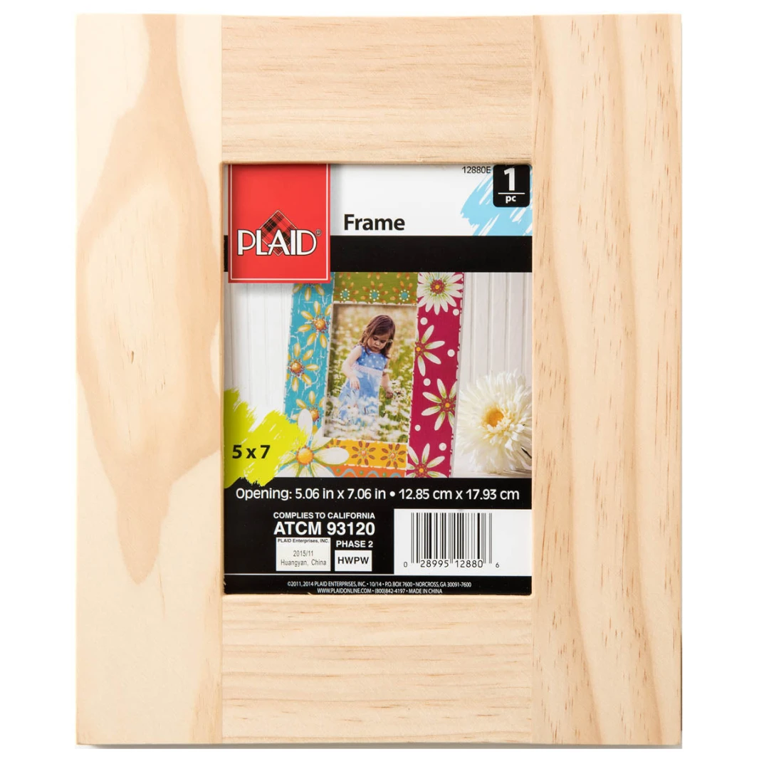 إطار كبير من الخشب من Plaid Crafts مقاس 5 × 7 بوصة