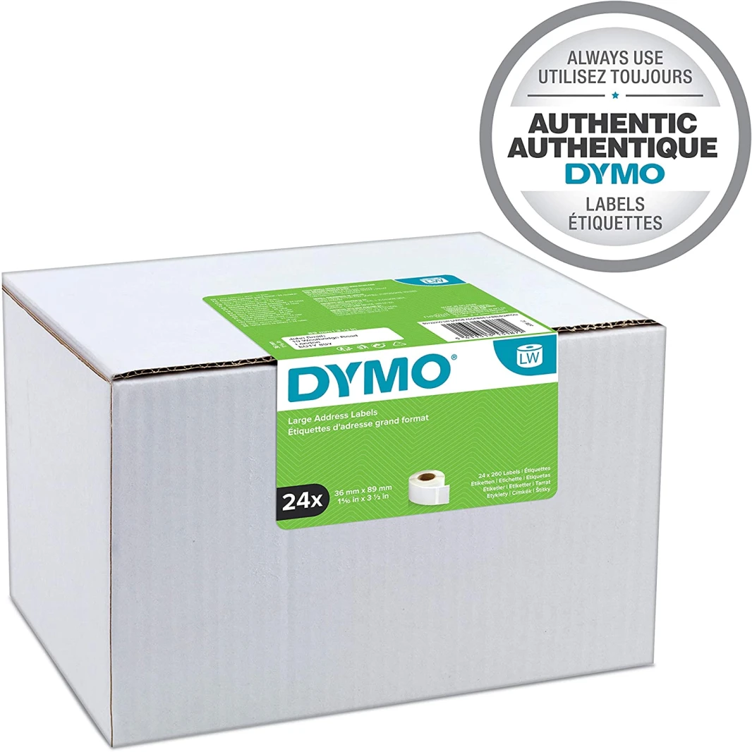 ملصقات Dymo LW مقاس 36x89 مم - 2 لفة من 260 ملصقًا