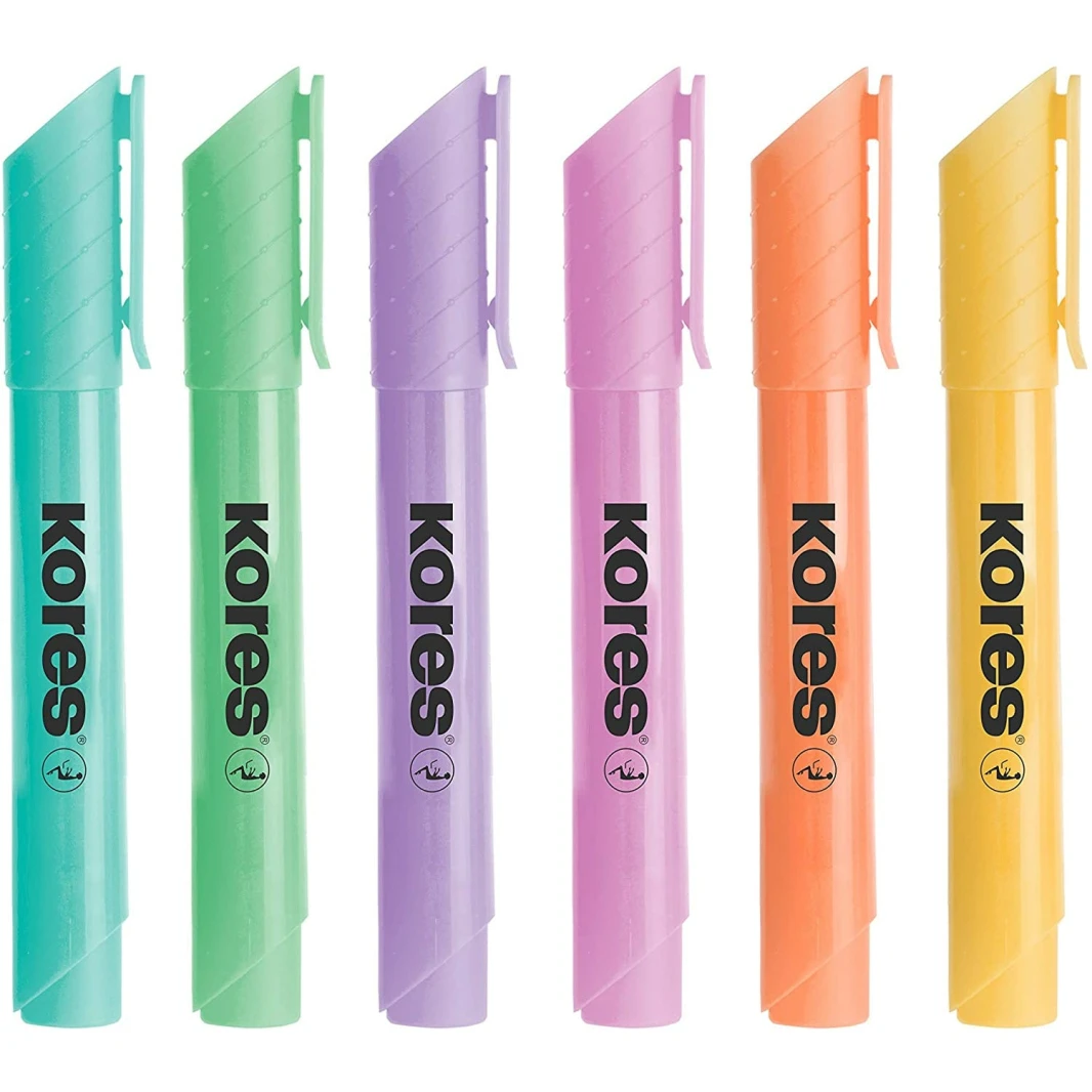Kores High Liner Plus Chiseled Pastel Highlighter - Set of 6