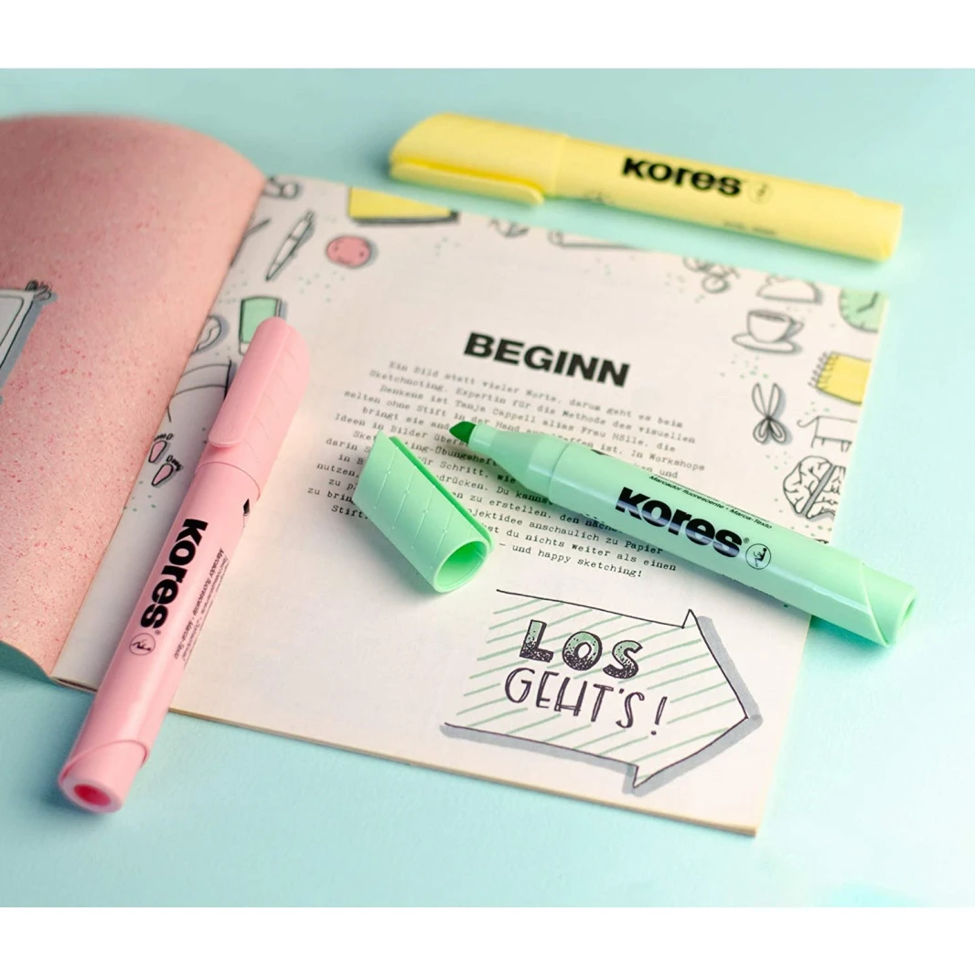 Kores High Liner Plus Chiseled Pastel Highlighter - Set of 6