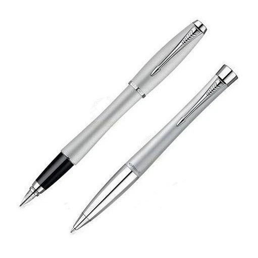 مجموعة أقلام الحبر الجاف والنافذة من Parker Urban Fashion Fast Track Silver CT