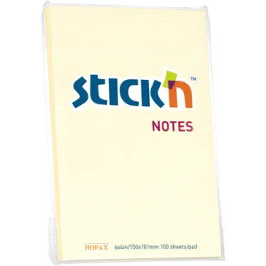 Hopax Stick'n Notes 6"x4" Yellow Single