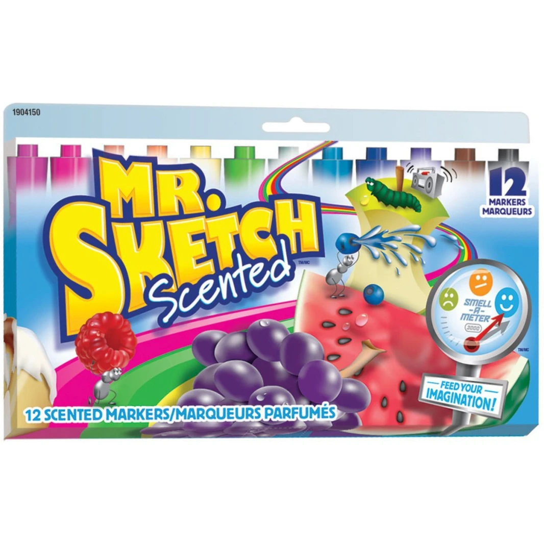 مجموعة أقلام التحديد المعطرة القابلة للغسل من Mr. Sketch، 12 قلمًا - طرف مشطوف