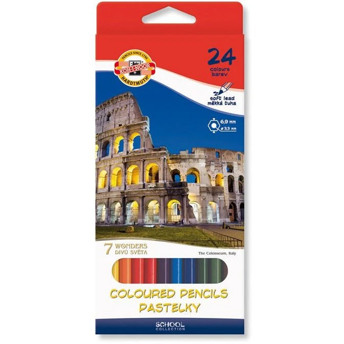 KOH-I-NOOR 7 Wonders Colouring Pencils - Pack of 24