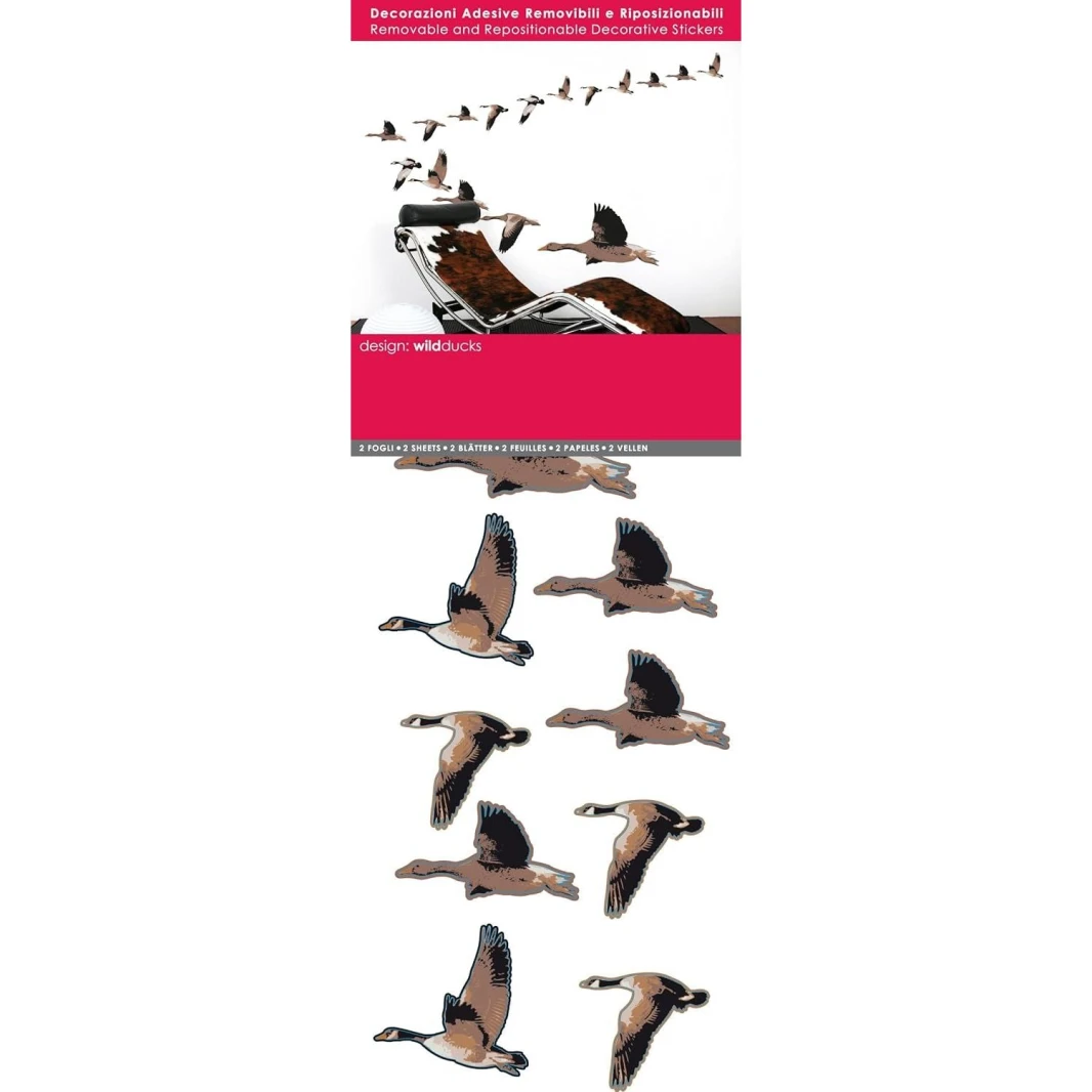 ملصقات حائط كبيرة قابلة للإزالة وإعادة الوضع من Smartdeco - Wild Ducks