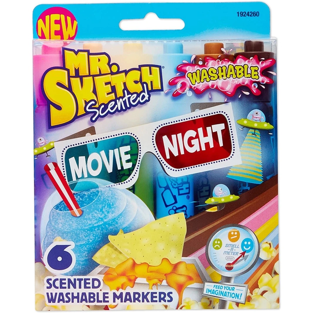أقلام تلوين معطرة قابلة للغسل من Mr. Sketch Movie Night 6 - رأس مشطوف