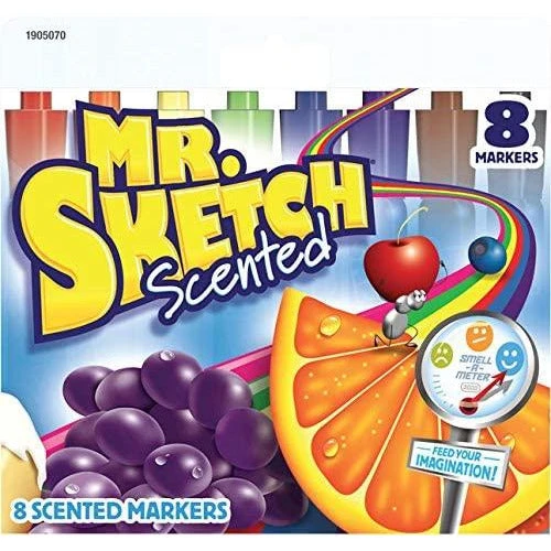 أقلام تحديد معطرة قابلة للغسل من Mr. Sketch - 8 - طرف مشطوف