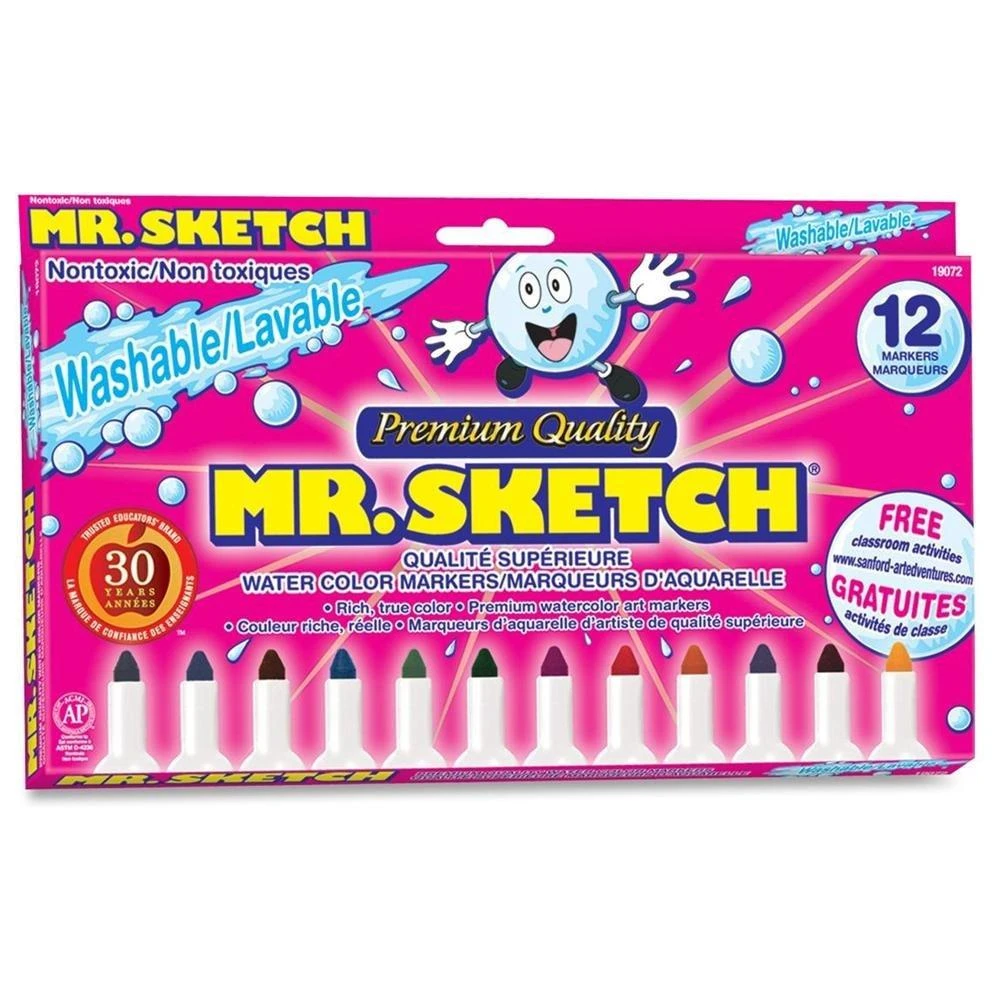 أقلام التحديد القابلة للغسل من Mr. Sketch - 12 قلمًا - Bullet Point