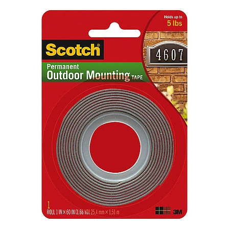 شريط التثبيت الخارجي الدائم ذو الوجهين من Scotch® مقاس 25.4 مم × 1.52 متر - 2.25 كجم