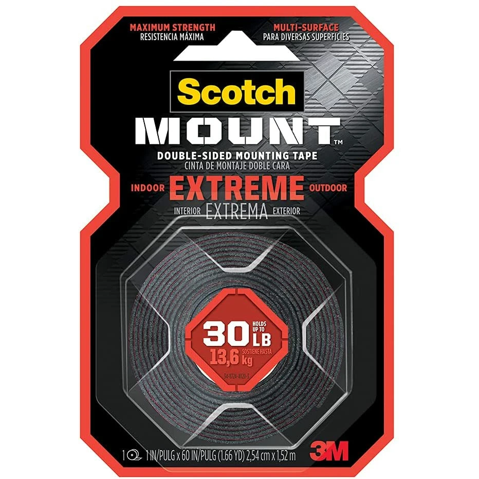 Scotch® Extremely Strong Double Sided Mounting Tape 25.4mmx1.52 m - 13.6Kg