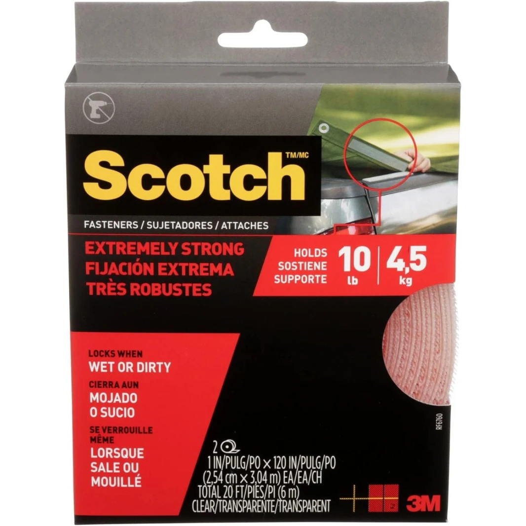 شريط تثبيت قوي للغاية من Scotch® Fasteners للاستخدام الرطب أو الجاف، 25.4 مم × 3 م - 4.5 كجم