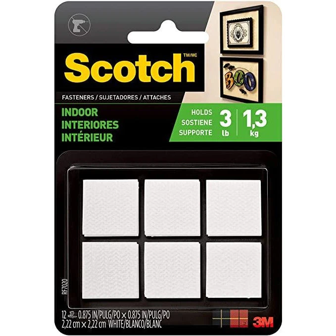 مثبتات فيلكرو داخلية من 3M Scotch White - عبوة من 12 قطعة