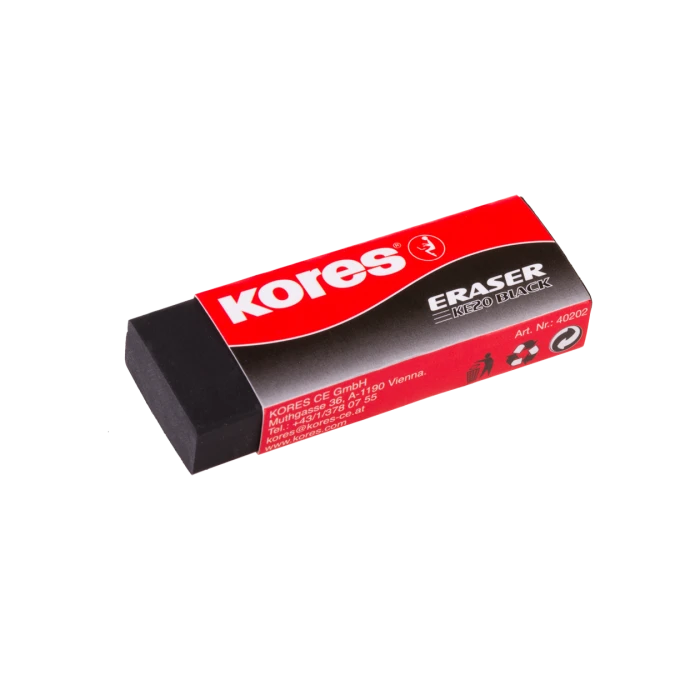 ممحاة Kores KE20 مقاس 60x21x10 مم - أسود