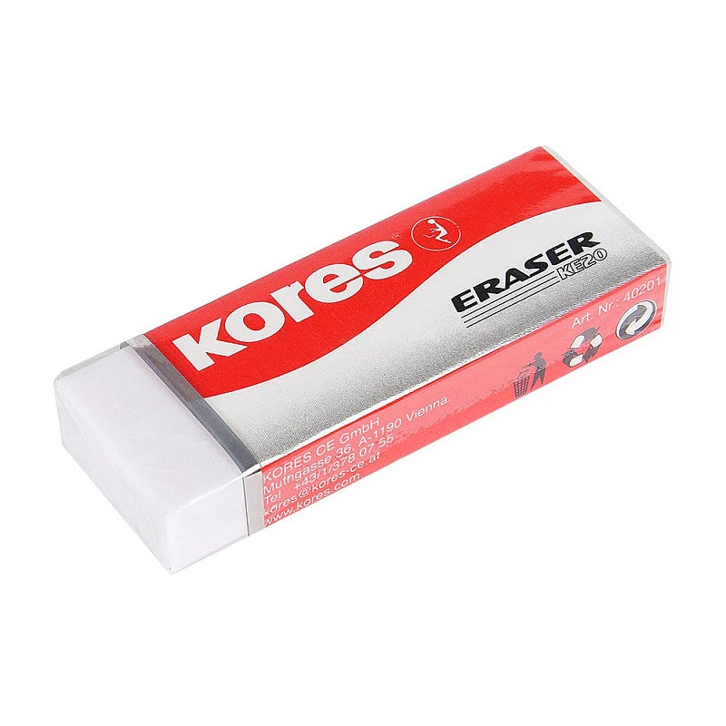 ممحاة كبيرة من Kores KE20 - عبوة من قطعة واحدة