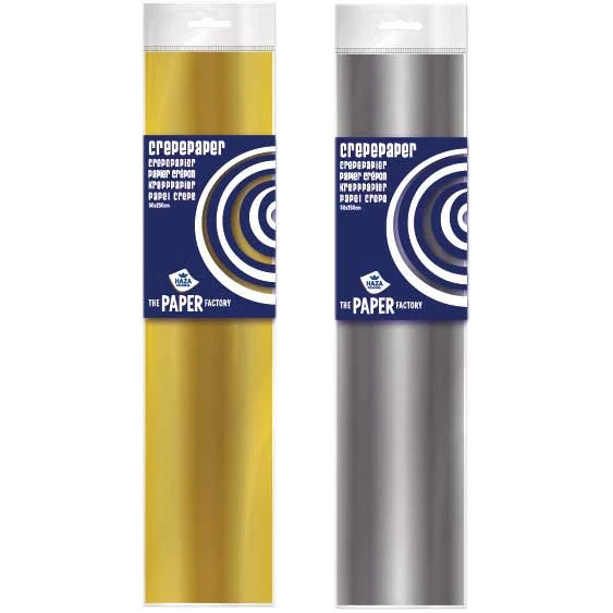 Haza Crepe Paper 40gsm 50x250 cm - GOLD & SILVER