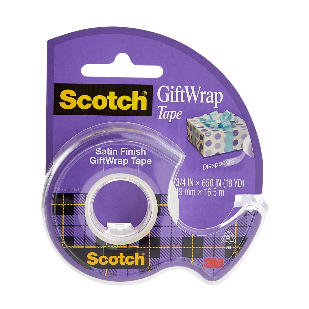 شريط تغليف الهدايا 3M Scotch Satin Finish مقاس 19 مم × 16.5 م - موزع