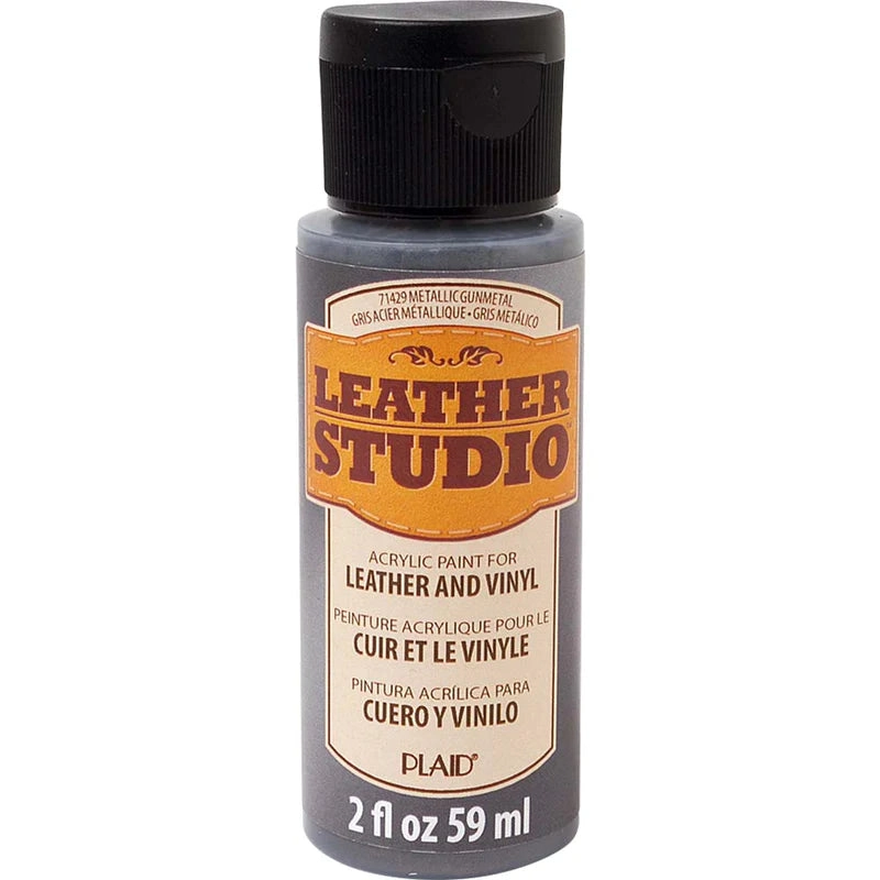 طلاء أكريليك جلدي وفينيل من Plaid Leather Studio بحجم 59 مل - لون معدني