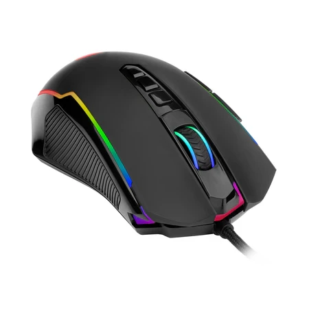 ماوس ألعاب M910-K، ماوس ألعاب كمبيوتر Redragon مع إضاءة خلفية RGB، 8000 نقطة في البوصة قابلة للتعديل، ماوس ألعاب سلكي بصري مزود بـ 9 أزرار قابلة للبرمجة وزر إطلاق النار، ماوس ألعاب كمبيوتر لنظامي التش