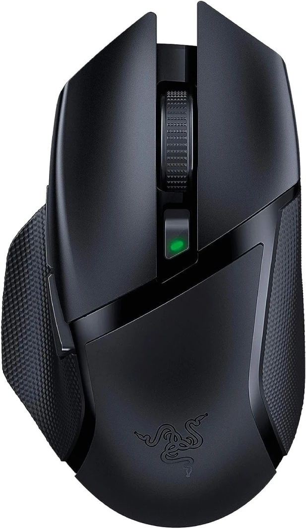 ماوس الألعاب اللاسلكي Razer Basilisk X HyperSpeed: متوافق مع البلوتوث واللاسلكي، مستشعر بصري بدقة 16 ألف نقطة في البوصة، 6 أزرار قابلة للبرمجة، بطارية تدوم 450 ساعة، أسود كلاسيكي
