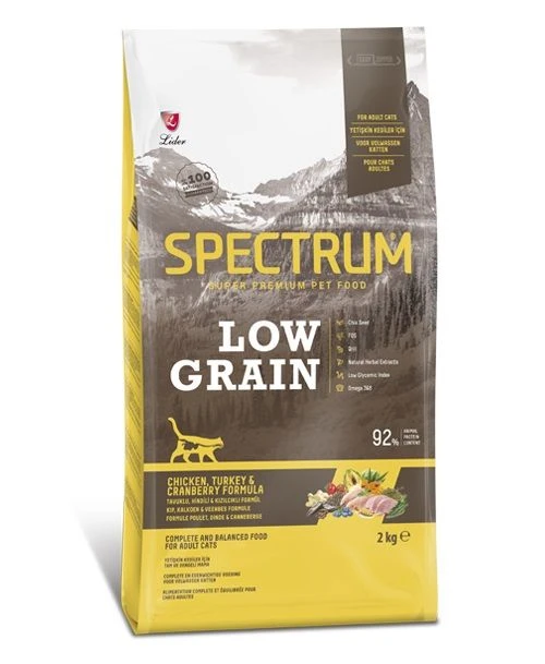 Spectrum Low Grain Adult Cat Food with Chicken, Turkey & Cranberry for Cats Older Than 12 Months (2 kg)